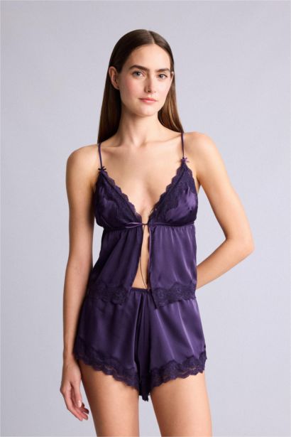 Dantelli Şort Pijama Altı