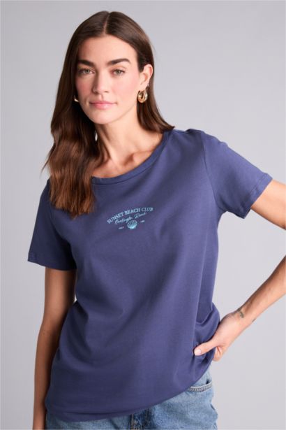 Baskılı Penye Kısa Kollu Tişört