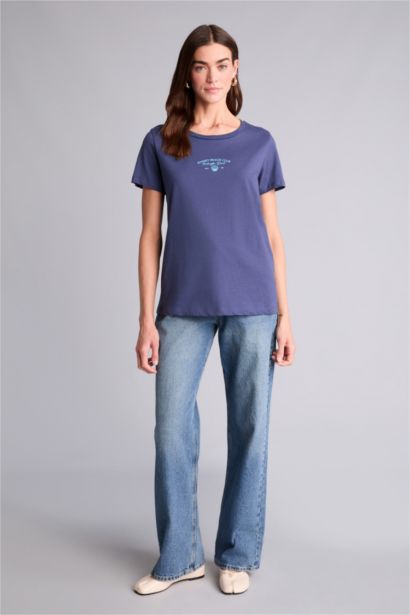 Baskılı Penye Kısa Kollu Tişört