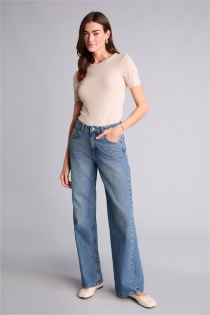 Slım Fıt Fitilli Kaşkorse Tişört