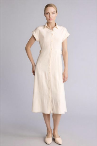 Keten Karışımlı Elbise