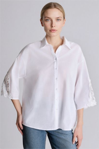 Regular Fıt Flamlı Pamuk