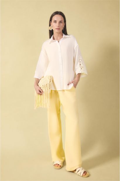 Regular Fit Flamed Cotton Shirt