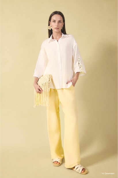 Regular Fit Flamed Cotton Shirt