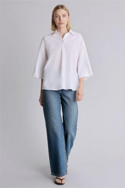 Regular Fıt Flamlı Pamuk