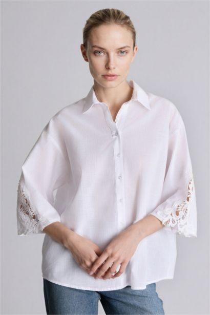 Regular Fıt Flamlı Pamuk