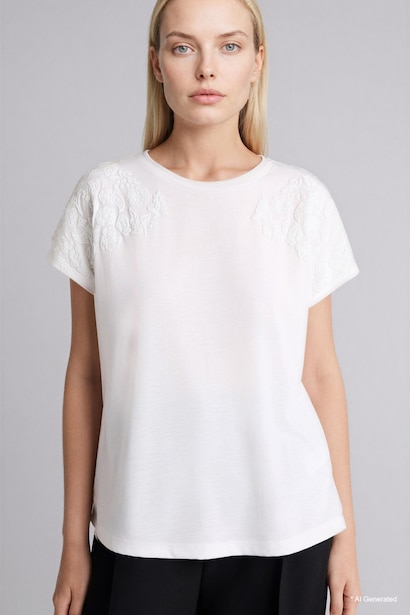 Crew Neck Floral Short Sleeve T-Shirt