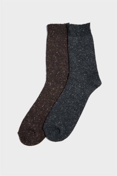 Erkek 2'li Yün Kışlık Çorap
