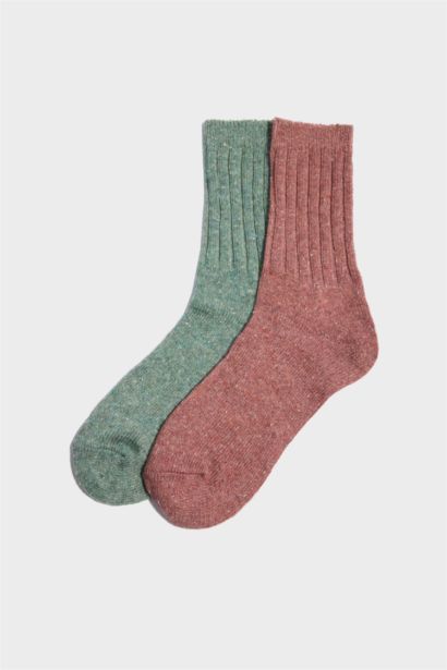 Kadın 2'li Yün Kışlık Çorap