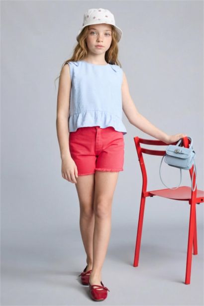 Gabardin Şort Kız Çocuk