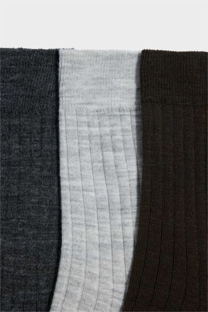 Erkek 3'lü Yün Kışlık Çorap