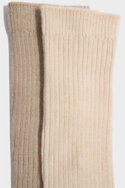 Kadın 2'li Yün Kışlık Çorap