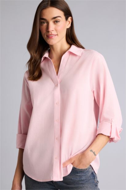 Regular Fit Shirt Collar Long Sleeve Shirt