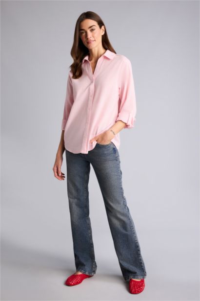 Regular Fit Shirt Collar Long Sleeve Shirt