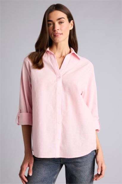 Regular Fit Shirt Collar Long Sleeve Shirt