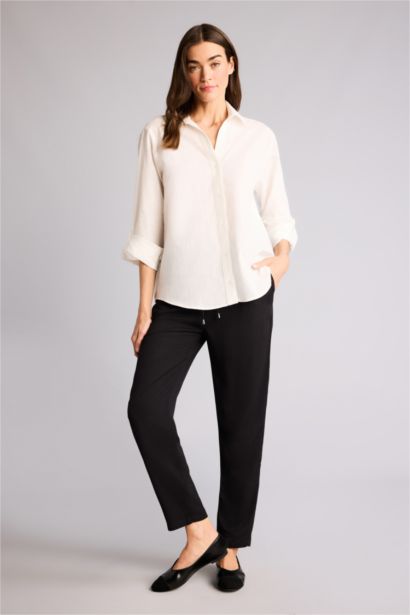 Regular Fıt Gömlek Yaka Uzun Kollu Gömlek