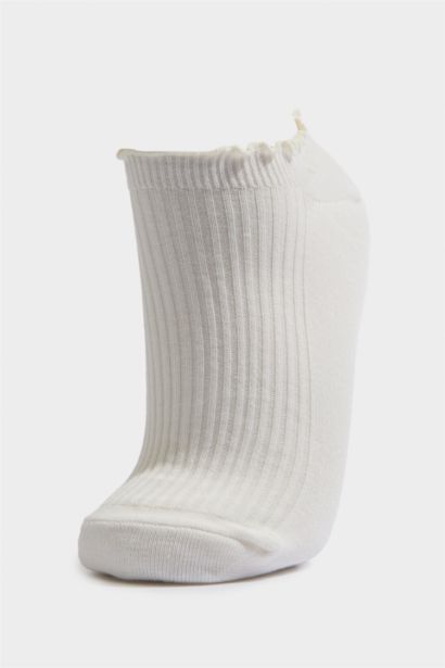 Kadın Fırfırlı 3'lü Pamuklu Patik Çorap