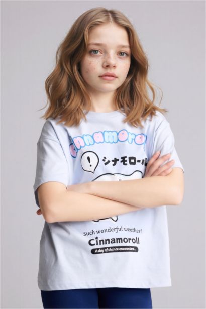 Hello Kitty Relax Fıt Bisiklet Yaka Kısa Kollu Tişört Kız Çocuk