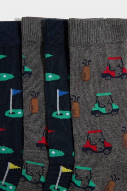 Dikişsiz 4'lü Pamuklu Uzun Çorap Erkek Çocuk