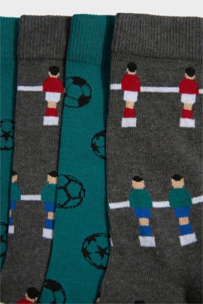 Dikişsiz 4'lü Pamuklu Uzun Çorap Erkek Çocuk