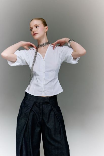 ұзын бұлшықет пішімі Қысқа жеңді көйлек