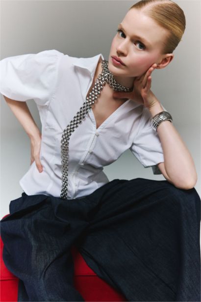 ұзын бұлшықет пішімі Қысқа жеңді көйлек