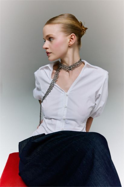 ұзын бұлшықет пішімі Қысқа жеңді көйлек