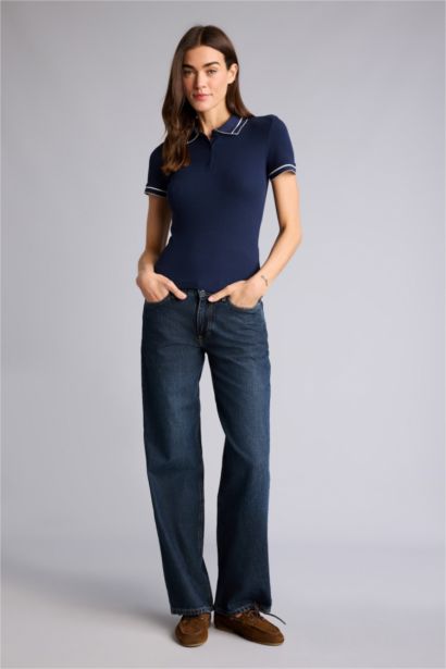 Футболка поло кашкорсе в рубчик