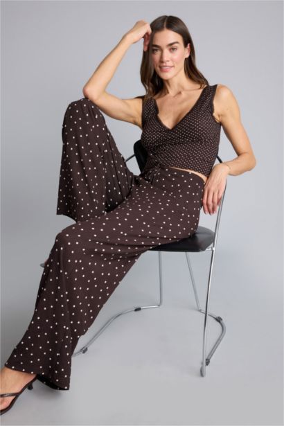 Wide Leg Polka Dot Trousers