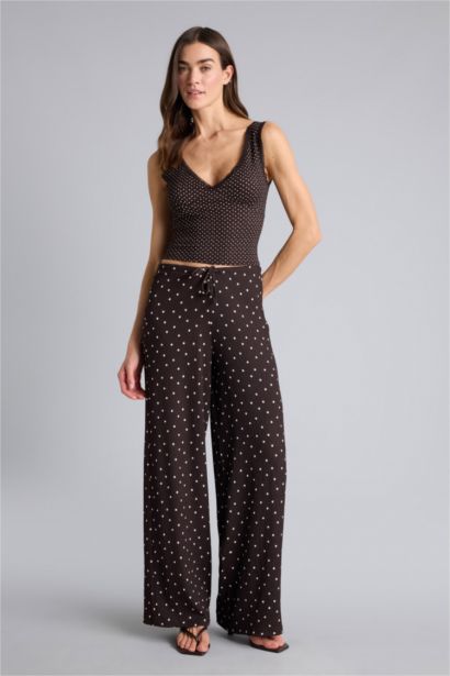 Wide Leg Polka Dot Trousers