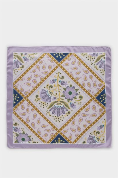 Woman Floral Satin Scarf