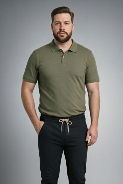 %100 Pamuk Büyük Beden Polo Tişört