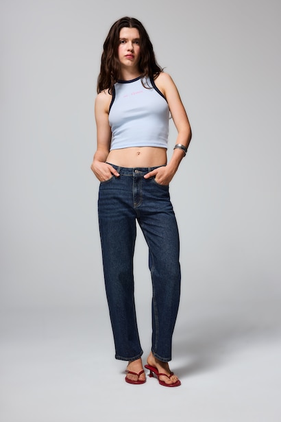 Comfort Straight Regular Waist Washed Jeans