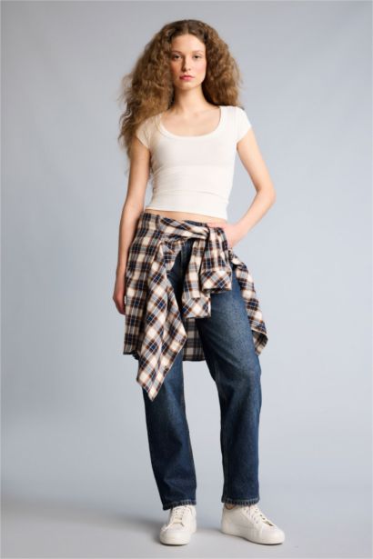 Comfort Straıght Normal Bel Uzun Jean Yıkamalı Pantolon