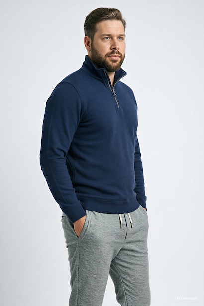 Regular Fit High Collar Sweatshirt