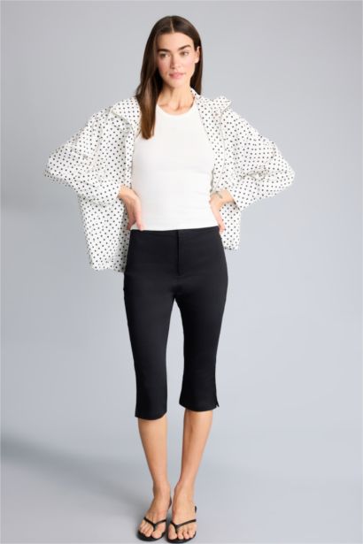 بنطلون كابري ستان بخصر عادي برجل عادية