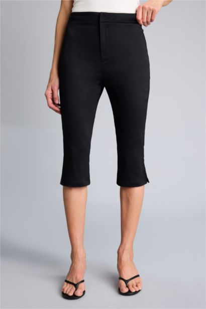 بنطلون كابري ستان بخصر عادي برجل عادية