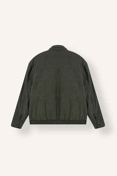 Oversize Gömlek Yaka Fermuarlı Mont