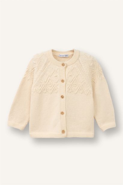 Baby Girl Crew Neck Cardigan