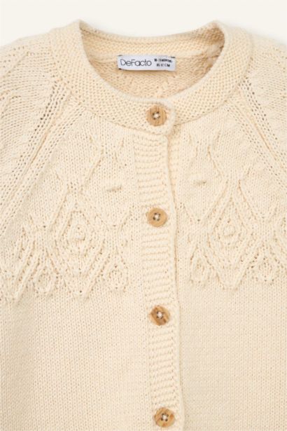 Baby Girl Crew Neck Cardigan
