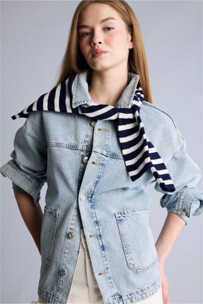 Geniş Cepli Jean Ceket