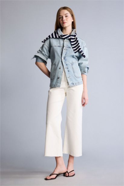 Geniş Cepli Jean Ceket