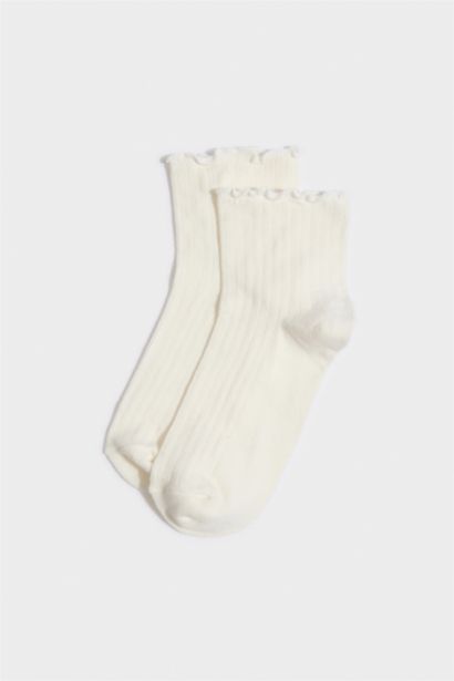 Kadın Fırfırlı 5'li Pamuklu Soket Çorap