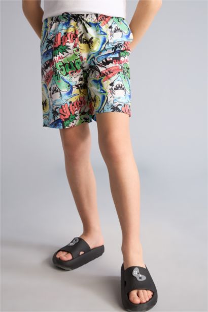 Desenli Deniz Şortu Erkek Çocuk