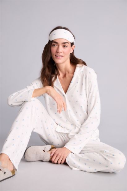 Çiçekli Pijama Takımı Üst Alt