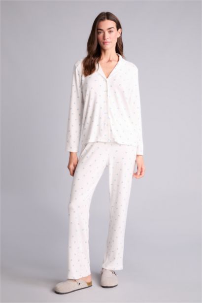 Çiçekli Pijama Takımı Üst Alt