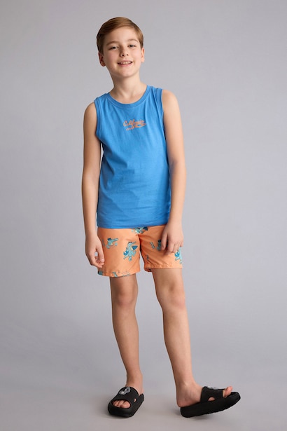 Boy Regular Fit Printed Swim Shorts