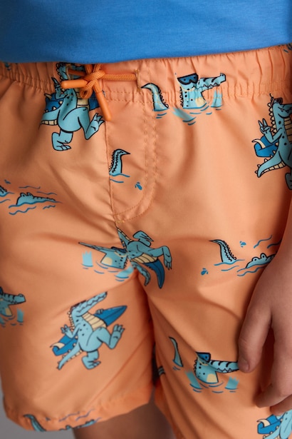 Boy Regular Fit Printed Swim Shorts
