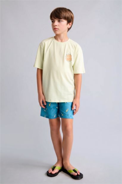 Boy Regular Fit Printed Swim Shorts