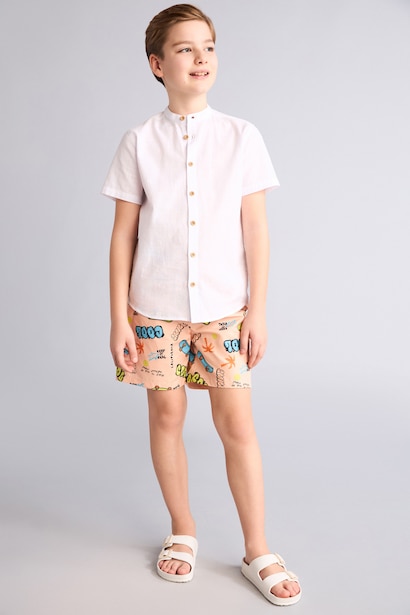 Boy Regular Fit Printed Swim Shorts